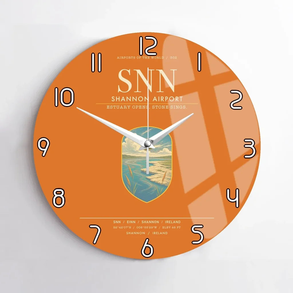 Shannon Airport SNN Wall-Clock No-Frame - Orange