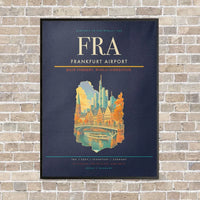 Thumbnail for Frankfurt Airport FRA - Canvas Framed - Navy Blue