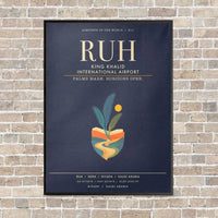 Thumbnail for King Khalid International Airport RUH - Canvas Framed - Navy Blue