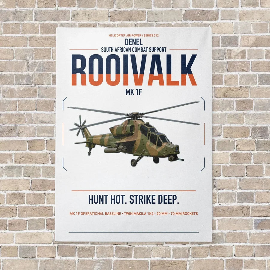 Denel Rooivalk Mk 1F vertical canvas print - no frame - white background