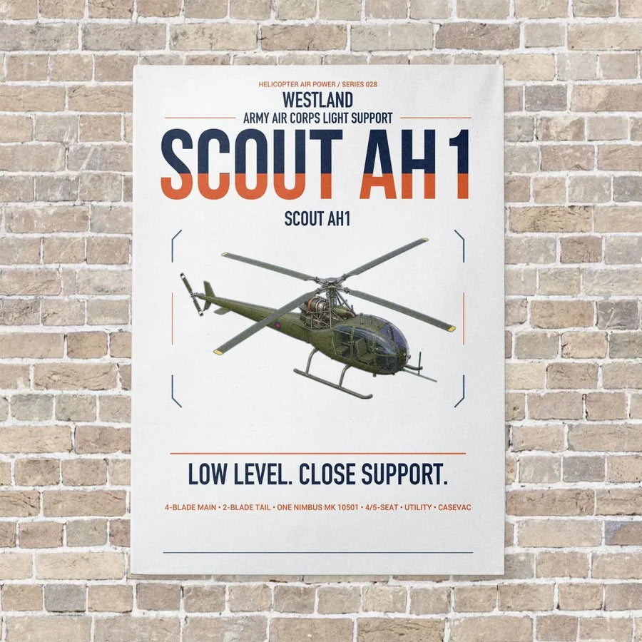 Westland Scout AH1 vertical canvas print - no frame - white background