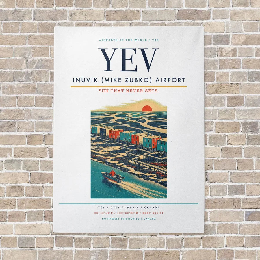 Inuvik (Mike Zubko) Airport YEV vertical canvas print - no frame - white background