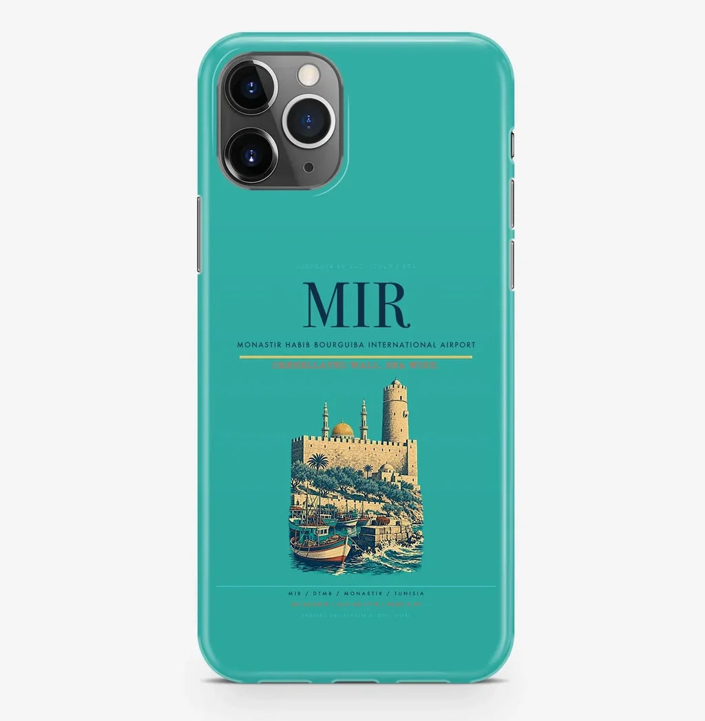 Monastir Airport (MIR) design on turquoise iPhone 16 Pro MagSafe case