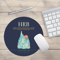 Thumbnail for Harbin Taiping International Airport (HRB) design on navy blue round mouse pad