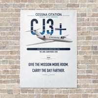 Thumbnail for Cessna Citation CJ3+ vertical canvas print - no frame - white background