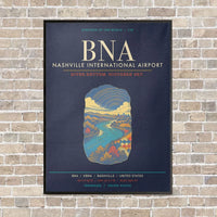 Thumbnail for Nashville International Airport BNA - Canvas Framed - Navy Blue