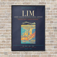 Thumbnail for Lima Jorge Chavez International Airport LIM - Canvas Framed - Navy Blue