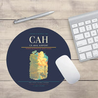 Thumbnail for Cà Mau Airport (CAH) design on navy blue round mouse pad