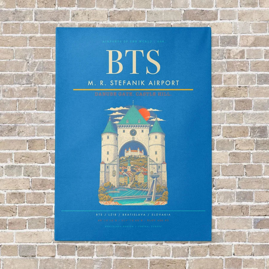 M. R. Stefanik Airport BTS - Canvas No Frame - Turquoise