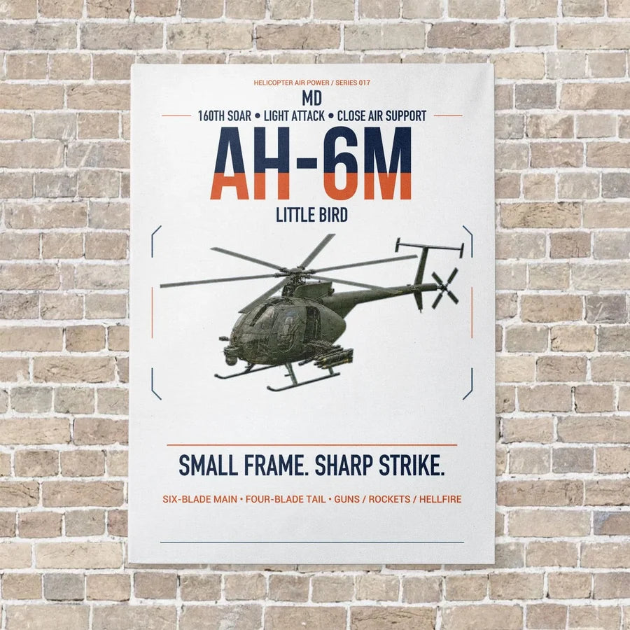 MD AH-6M Little Bird vertical canvas print - no frame - white background