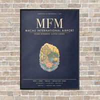 Thumbnail for Macau International Airport MFM - Canvas Framed - Navy Blue