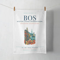 Thumbnail for Boston Logan International Airport (BOS) design on white towel
