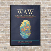 Thumbnail for Warsaw Chopin Airport WAW - Canvas Framed - Navy Blue
