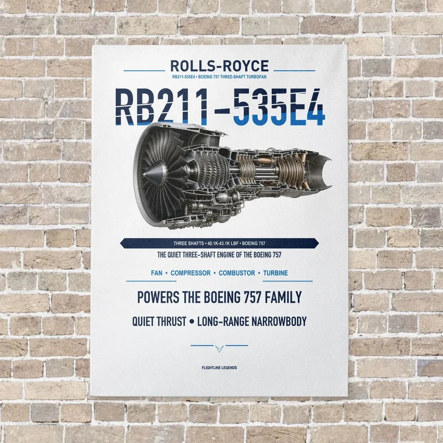 RB211-535E4 vertical canvas print - no frame - white background