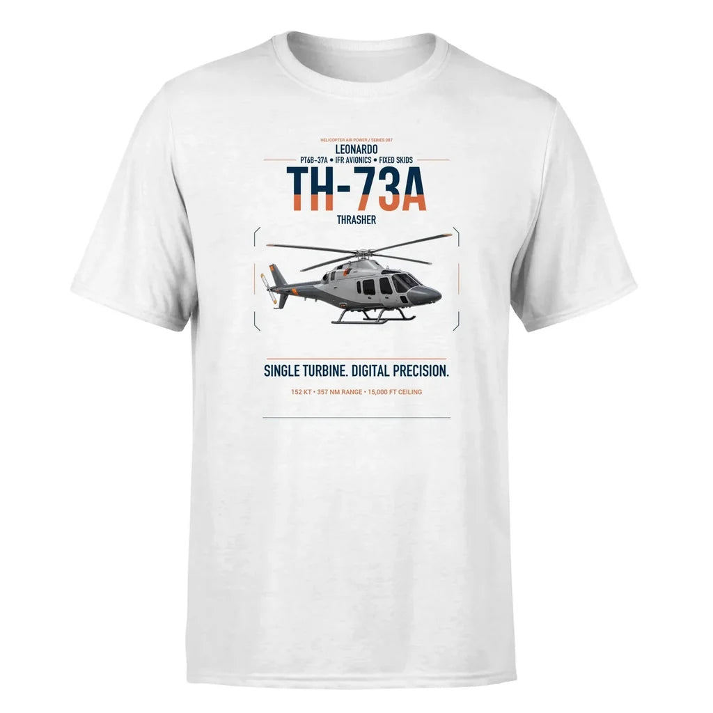 Leonardo TH-73A Thrasher design on white t-shirt, single-side print