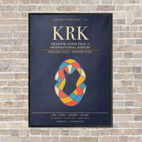 Thumbnail for Krakow John Paul II International Airport KRK - Canvas Framed - Navy Blue