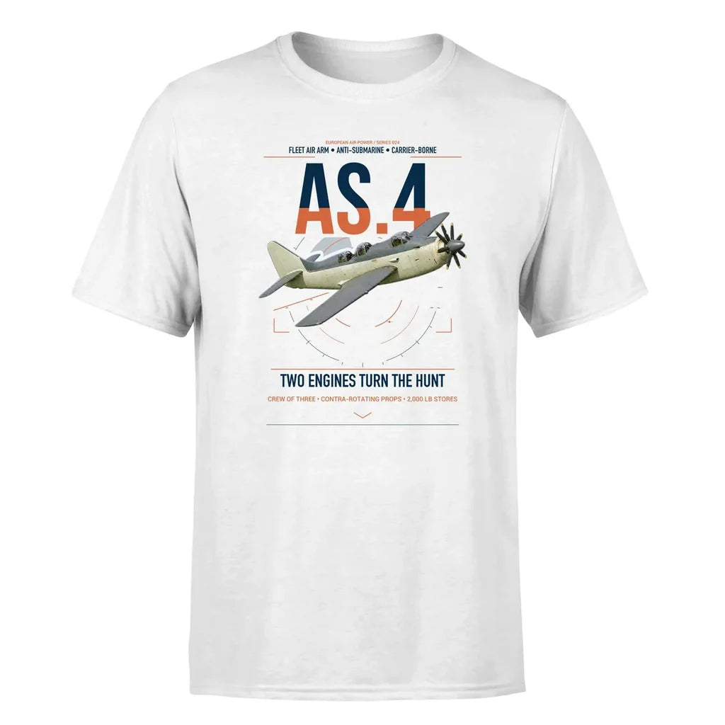Fairey Gannet AS.4 design on white t-shirt, single-side print