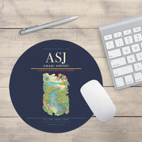 Thumbnail for Amami Airport (ASJ) design on navy blue round mouse pad
