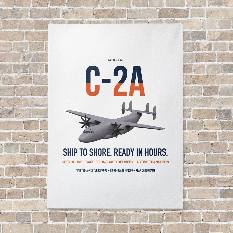 C-2A Greyhound vertical canvas print - no frame - white background