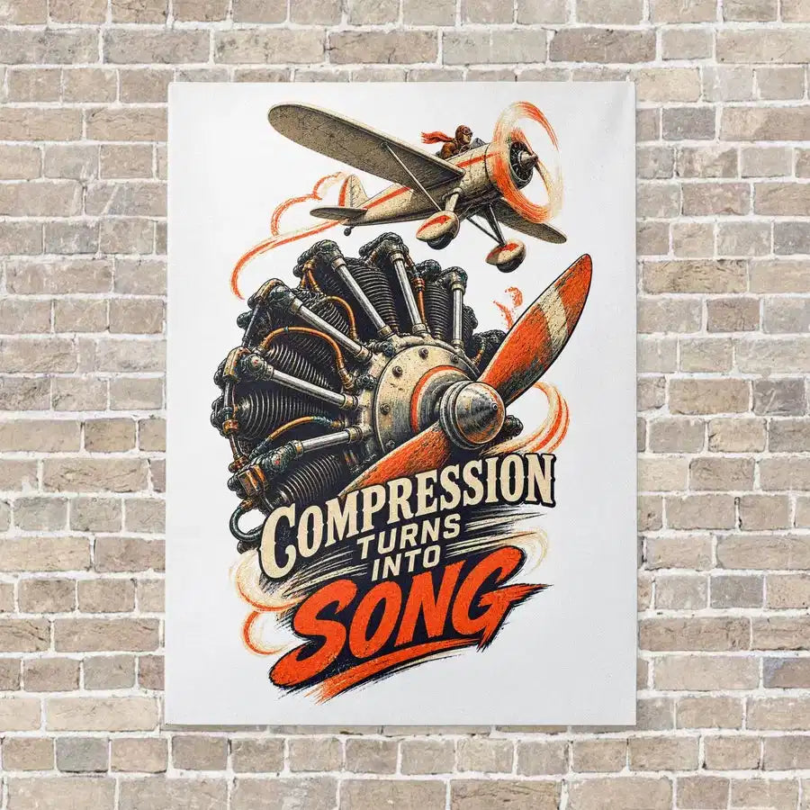 Compression Turns Into Song vertical canvas print - no frame - white background