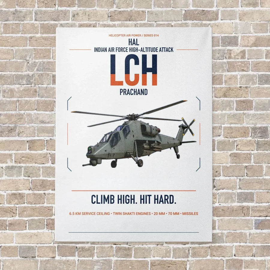 HAL LCH Prachand vertical canvas print - no frame - white background