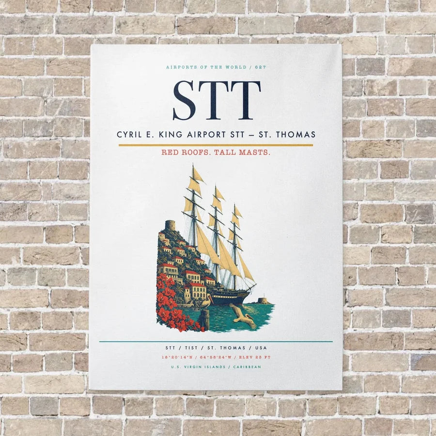 Cyril E. King Airport STT — St. Thomas vertical canvas print - no frame - white background