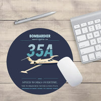 Thumbnail for Bombardier Learjet 35A design on navy blue round mouse pad
