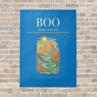 Thumbnail for Bodø Airport BOO - Canvas No Frame - Turquoise