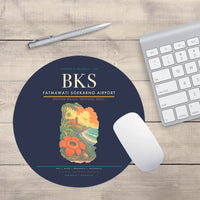 Thumbnail for Fatmawati Soekarno Airport (BKS) design on navy blue round mouse pad