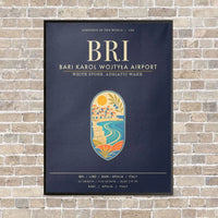 Thumbnail for Bari Karol Wojtya Airport BRI - Canvas Framed - Navy Blue