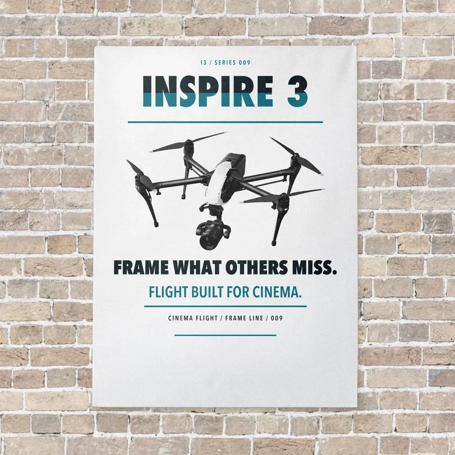 DJI Inspire 3 vertical canvas print - no frame - white background