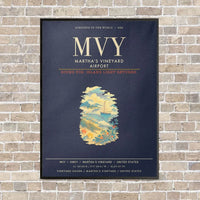 Thumbnail for Martha's Vineyard Airport MVY - Canvas Framed - Navy Blue