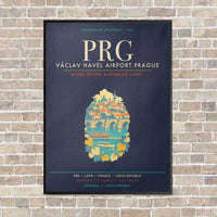 Thumbnail for Vaclav Havel Airport Prague PRG - Canvas Framed - Navy Blue