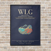 Thumbnail for Wellington International Airport WLG - Canvas Framed - Navy Blue