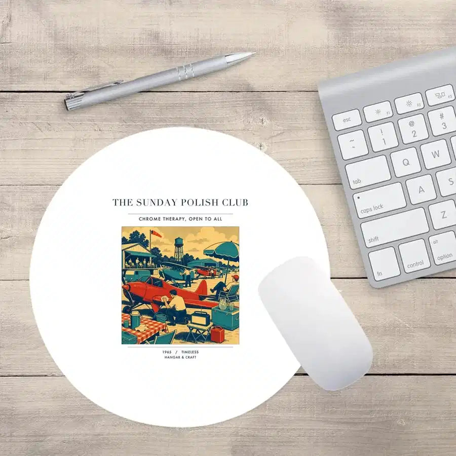 VINTAGE G4436 - The Sunday Polish Club - Designed Mouse Pads design on white round