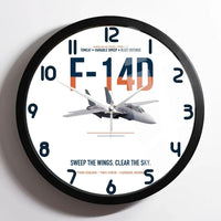 Thumbnail for F-14D Tomcat Sweep The Wings Clear The Sky design on white framed wall clock