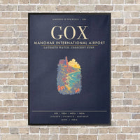 Thumbnail for Manohar International Airport Mopa GOX - Canvas Framed - Navy Blue