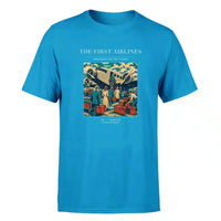 Thumbnail for VINTAGE G4048 - The First Airlines - Premium T-Shirt design on turquoise premium t shirt
