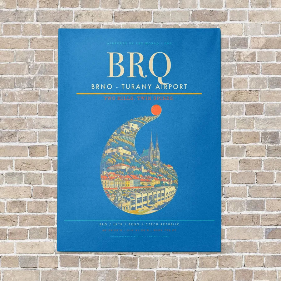 Brno - Turany Airport BRQ - Canvas No Frame - Turquoise