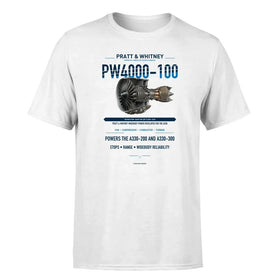 Single-Side Printing — Pratt & Whitney PW4000-100 Engine Double-Side T-Shirt