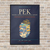 Thumbnail for Beijing Capital International Airport PEK - Canvas Framed - Navy Blue