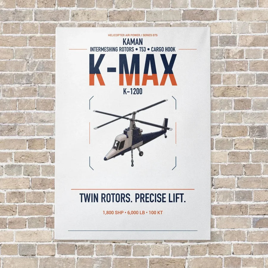 Kaman K-1200 K-MAX vertical canvas print - no frame - white background