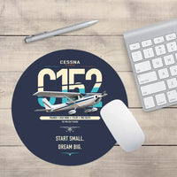 Thumbnail for Cessna 152 design on navy blue round mouse pad