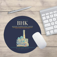 Thumbnail for Bukhara International Airport BHK Mouse-Pad Round - Navy Blue