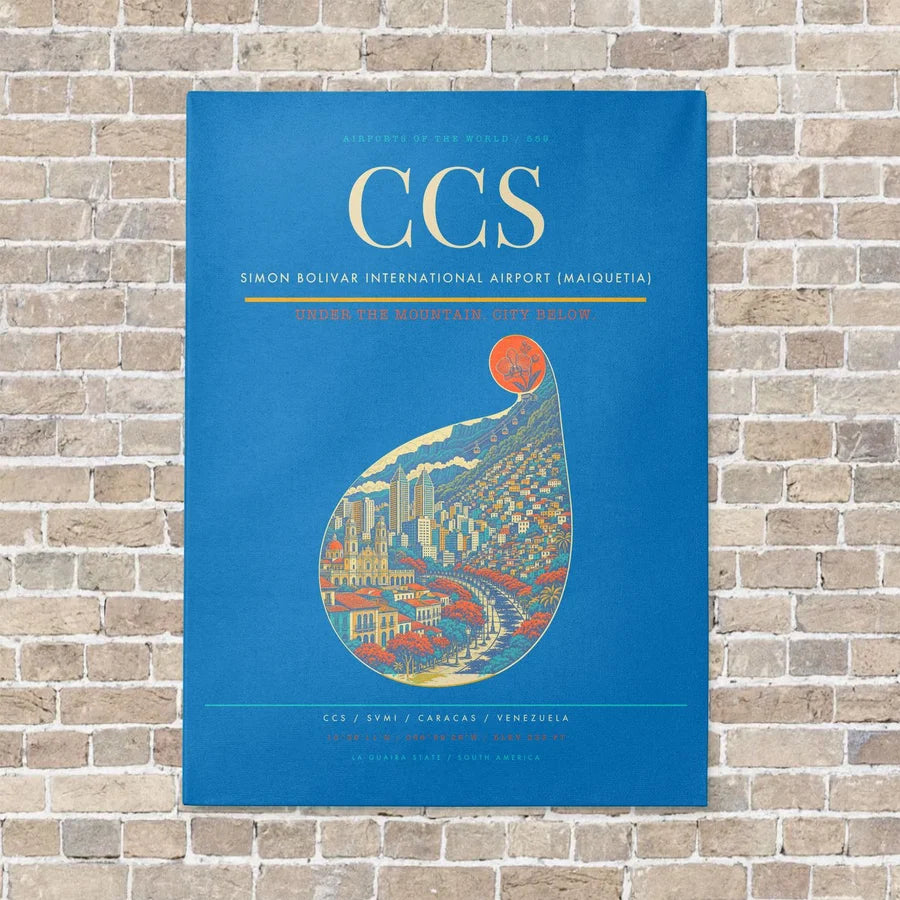 Simon Bolivar International Airport (Maiquetia) CCS - Canvas No Frame - Turquoise