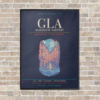 Thumbnail for Glasgow Airport GLA - Canvas Framed - Navy Blue
