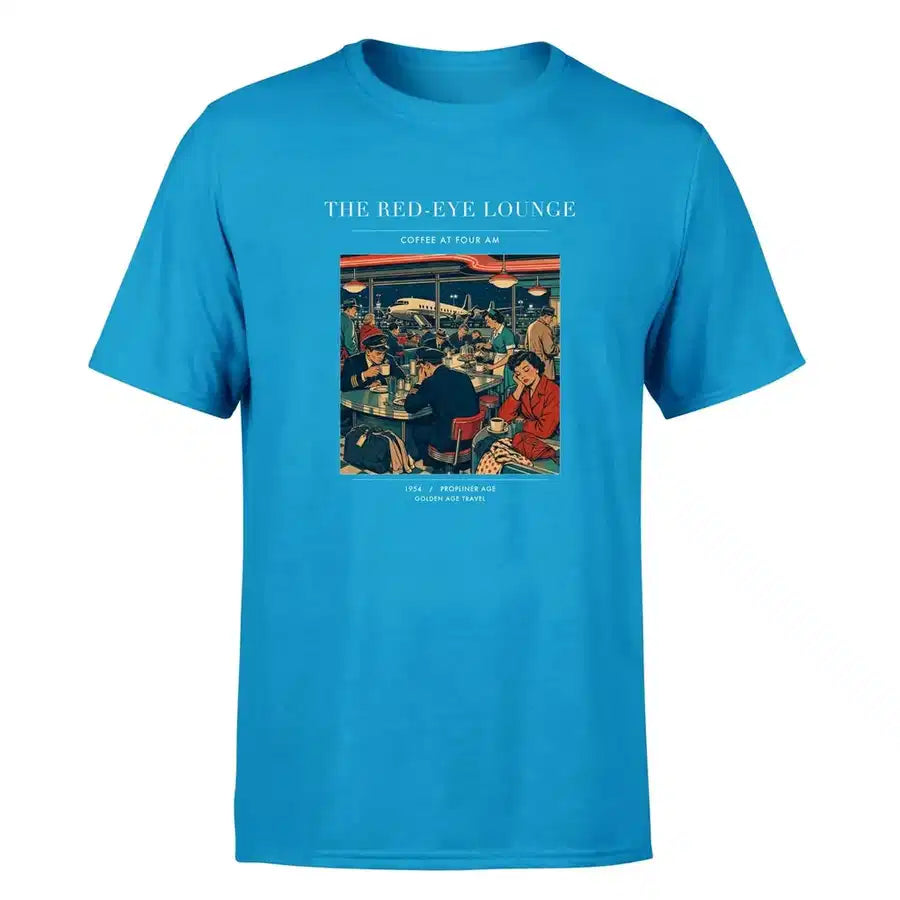 VINTAGE G4082 - The Red-Eye Lounge - Premium T-Shirt design on turquoise premium t shirt
