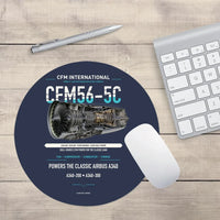 Thumbnail for CFM56-5C design on navy blue round mouse pad
