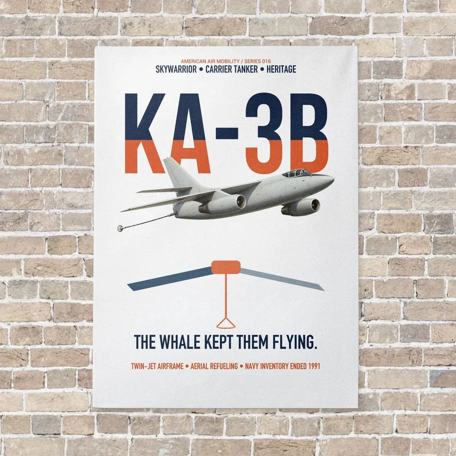 KA-3B Skywarrior vertical canvas print - no frame - white background