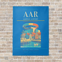 Thumbnail for Aarhus Airport AAR - Canvas No Frame - Turquoise
